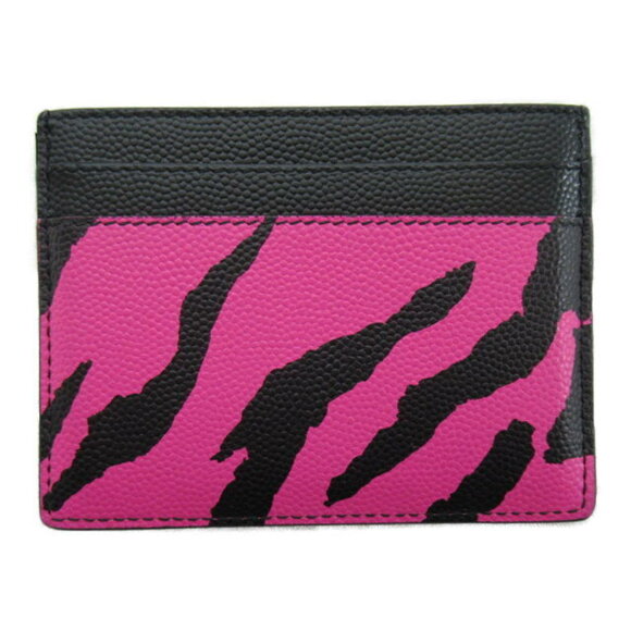 Saint Laurent Yves leather Wallet pink black or - Picture 2 of 10